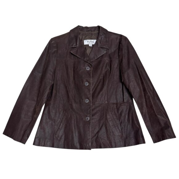 WILSONS LEATHER Brown Genuine Leather Luxury Designer Business Jacket Womens XL - Picture 1 of 6